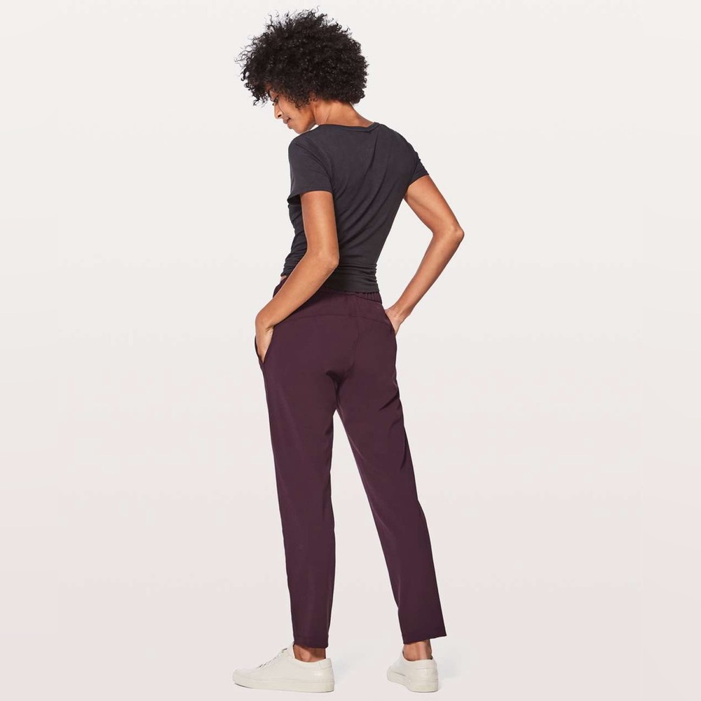 Lululemon On The Fly Pant (28") Black Cherry Red Women’s Size 6 - Picture 2 of 8